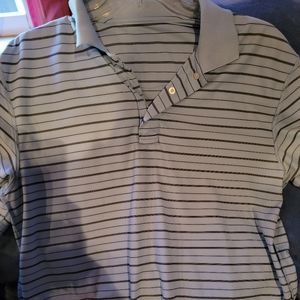 Blue and black striped XXL polo